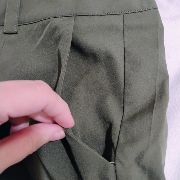 Olive High Waist Women's Shorts - Picture 2 of 10